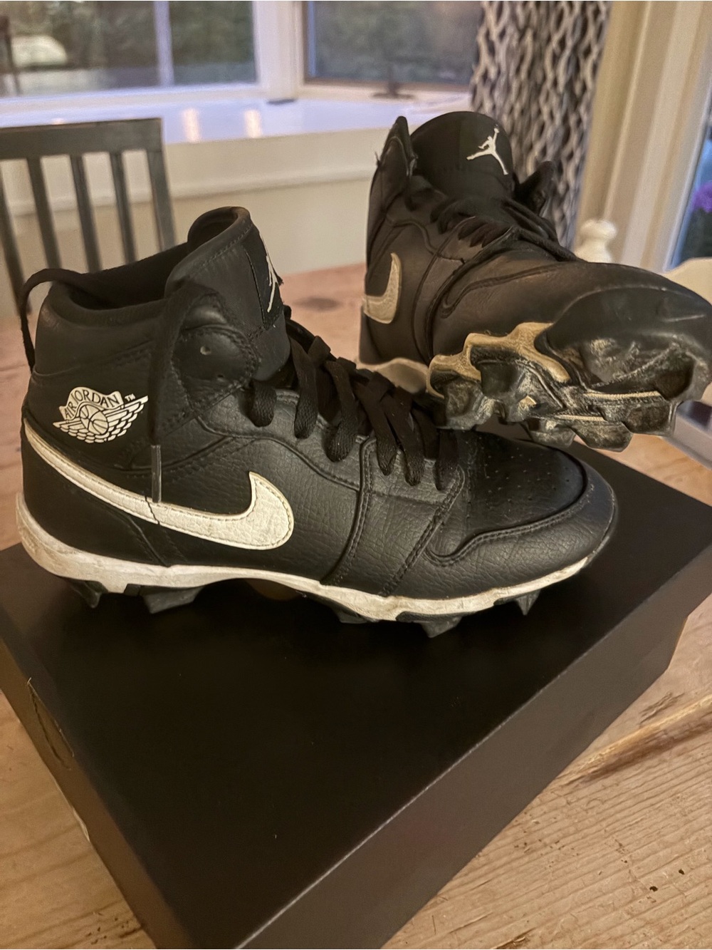 Nike Black and White Kids High-Top Cleats